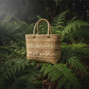 flax kete in the new zealand bush