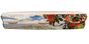 Pohutukawa painted casket from Departure Lounge