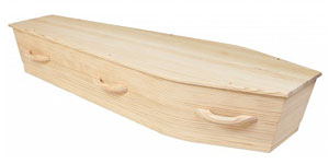 Pine casket - available through Aroha Funerals