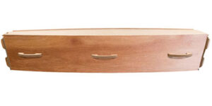 Waxed timber casket from Departure Lounge