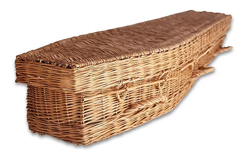 Wicker Casket - available through Aroha Funerals